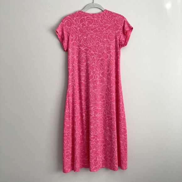 Fresh Produce Womens Pink Floral Print Dress SIze XS Scoop Neck Short Sleeve - Picture 7 of 9
